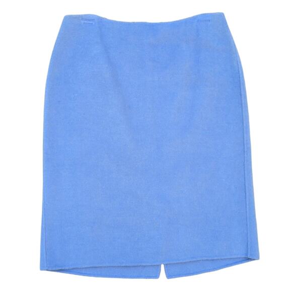 2 Wool Blend Skirts Talbots Size 8 Light Blue Wine Purple Soft Fabric Solid - Picture 2 of 12